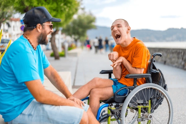 disabled-person-wheelchair-friend-on-600nw-2331518057